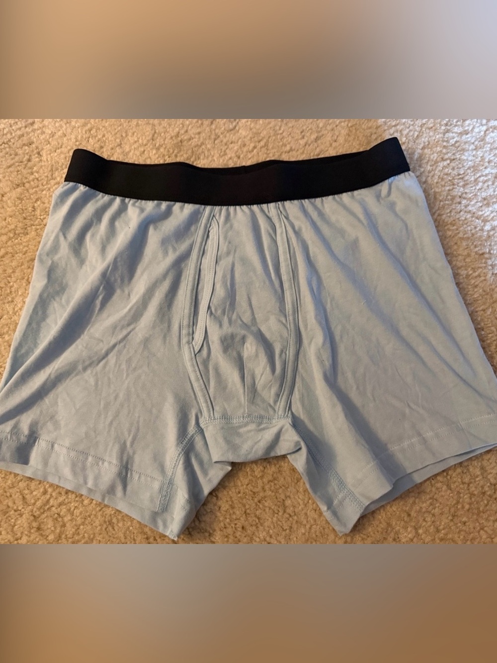 Original Use Light Blue men Boxer Shorts with Black Waistband NWOT